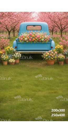 Tło fotograficzne „Pickup wśród kwiatów” | E_775